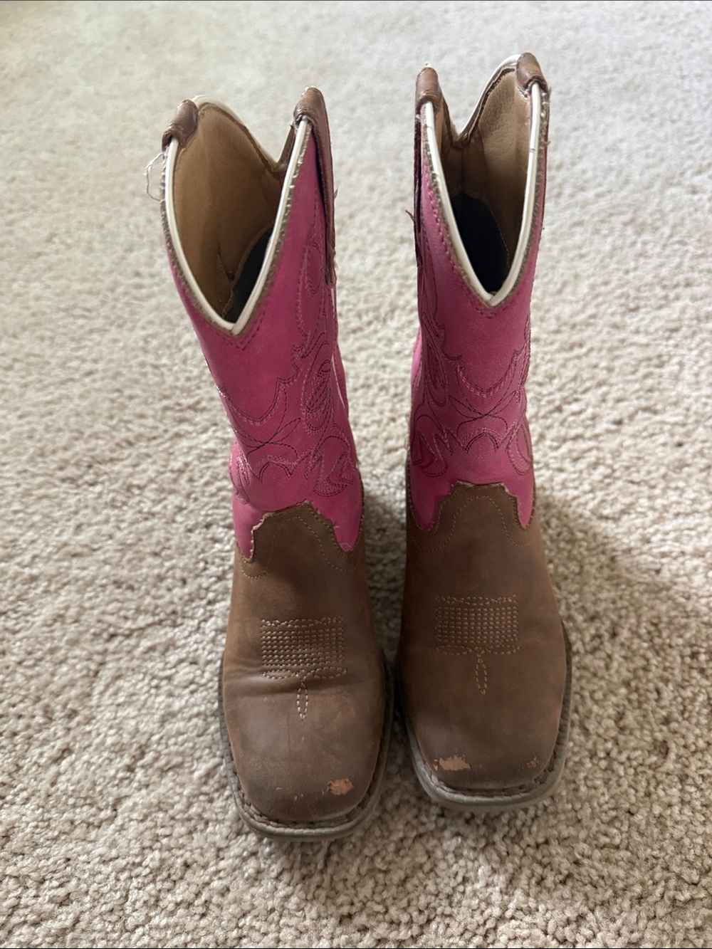 Roper Girls Pink & Brown Cowgirl Boots